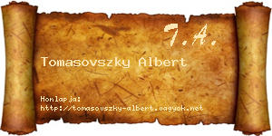 Tomasovszky Albert névjegykártya